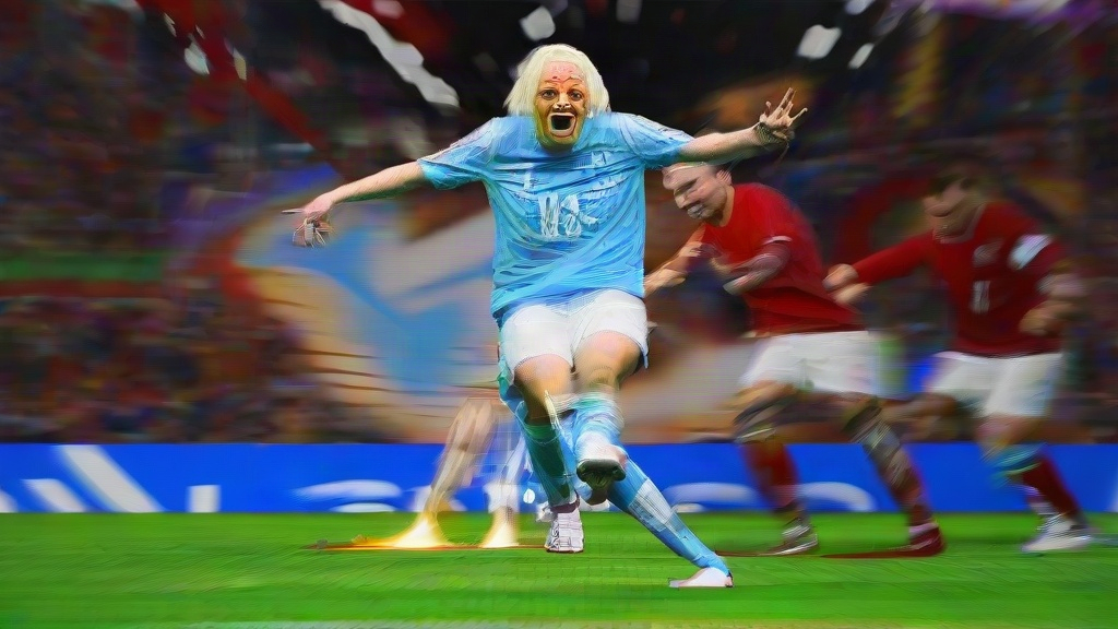 The winning goal in the Manchester derby, 60th minute