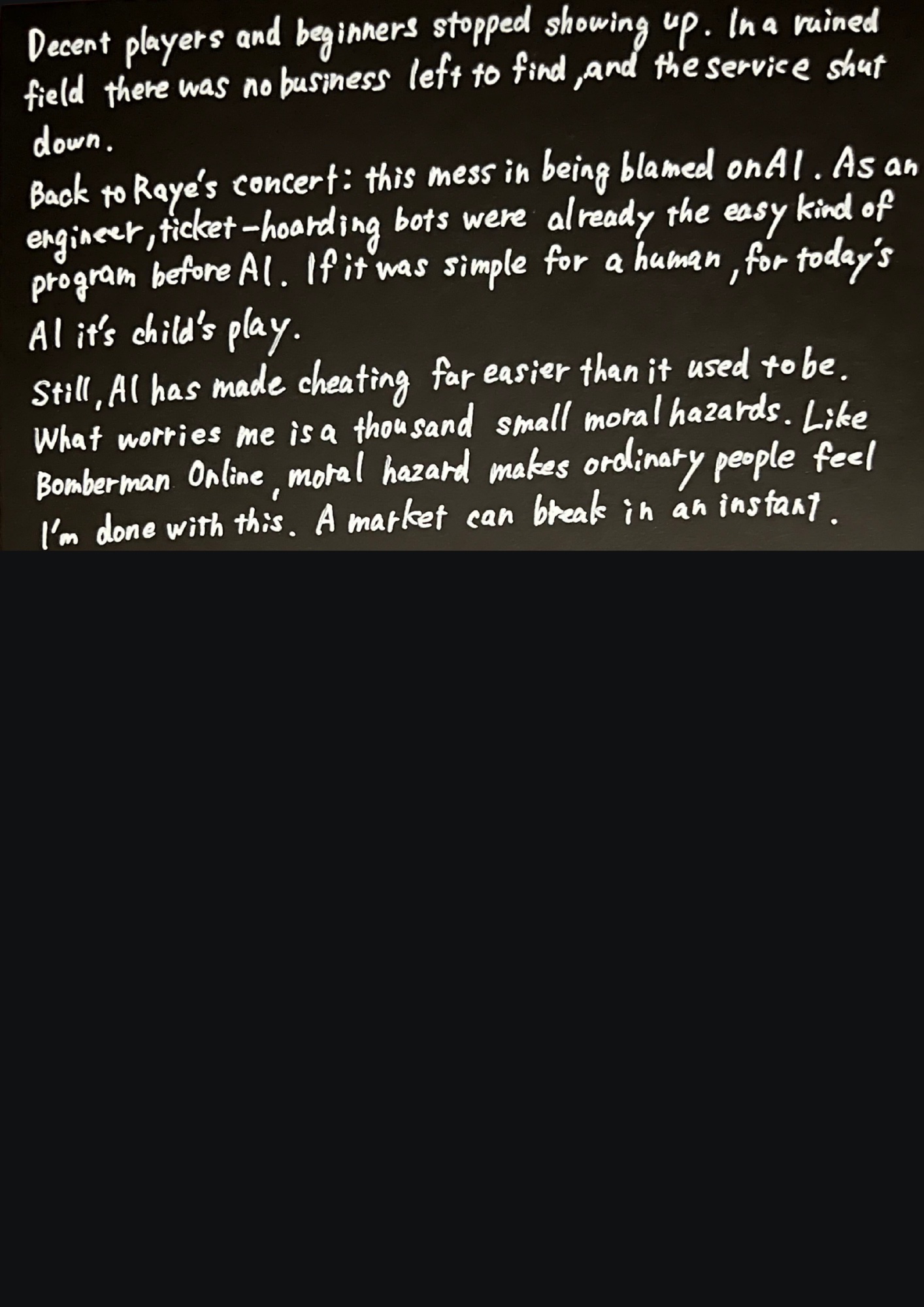 When Cheating Gets Too Easy — handwritten page 2