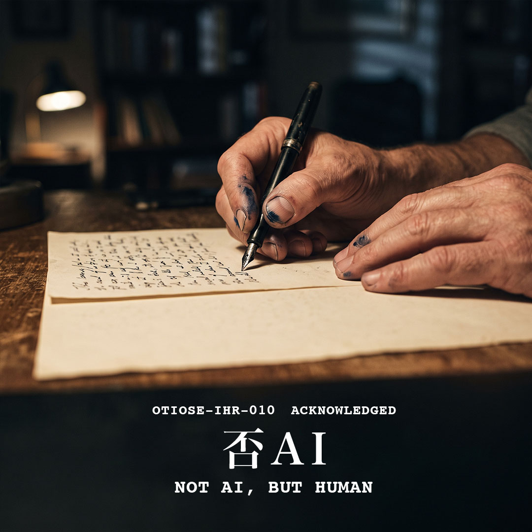 NOT AI, BUT HUMAN / 否AI stamp with label