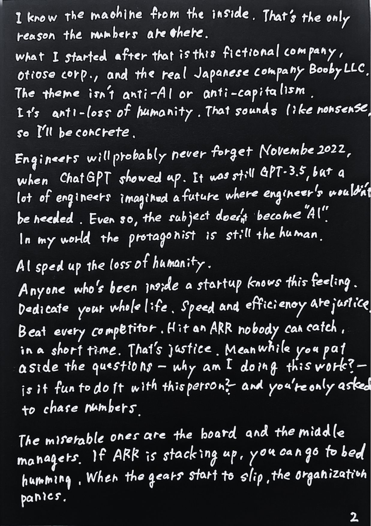 Why we do this — handwritten page 2